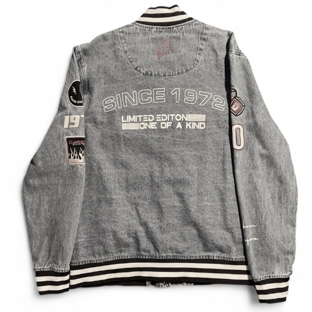Brooklyn Cloth Blue Denim Varsity Jacket - Picture 2 of 2